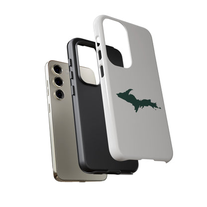 Michigan Upper Peninsula Tough Phone Case (Birch Bark White w/ Green UP Outline) | Samsung & Pixel Android