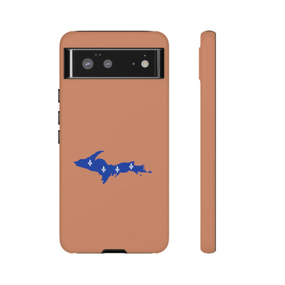 Michigan Upper Peninsula Tough Phone Case (Copper Color w/ UP Quebec Flag Outline) | Samsung & Pixel Android