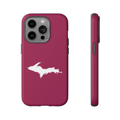 Michigan Upper Peninsula Tough Phone Case (Ruby Red w/ UP Outline) | Apple iPhone