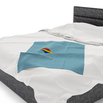 Michigan Upper Peninsula Plush Blanket (w/ UP Pride Flag Outline) | '58 Caddie Blue