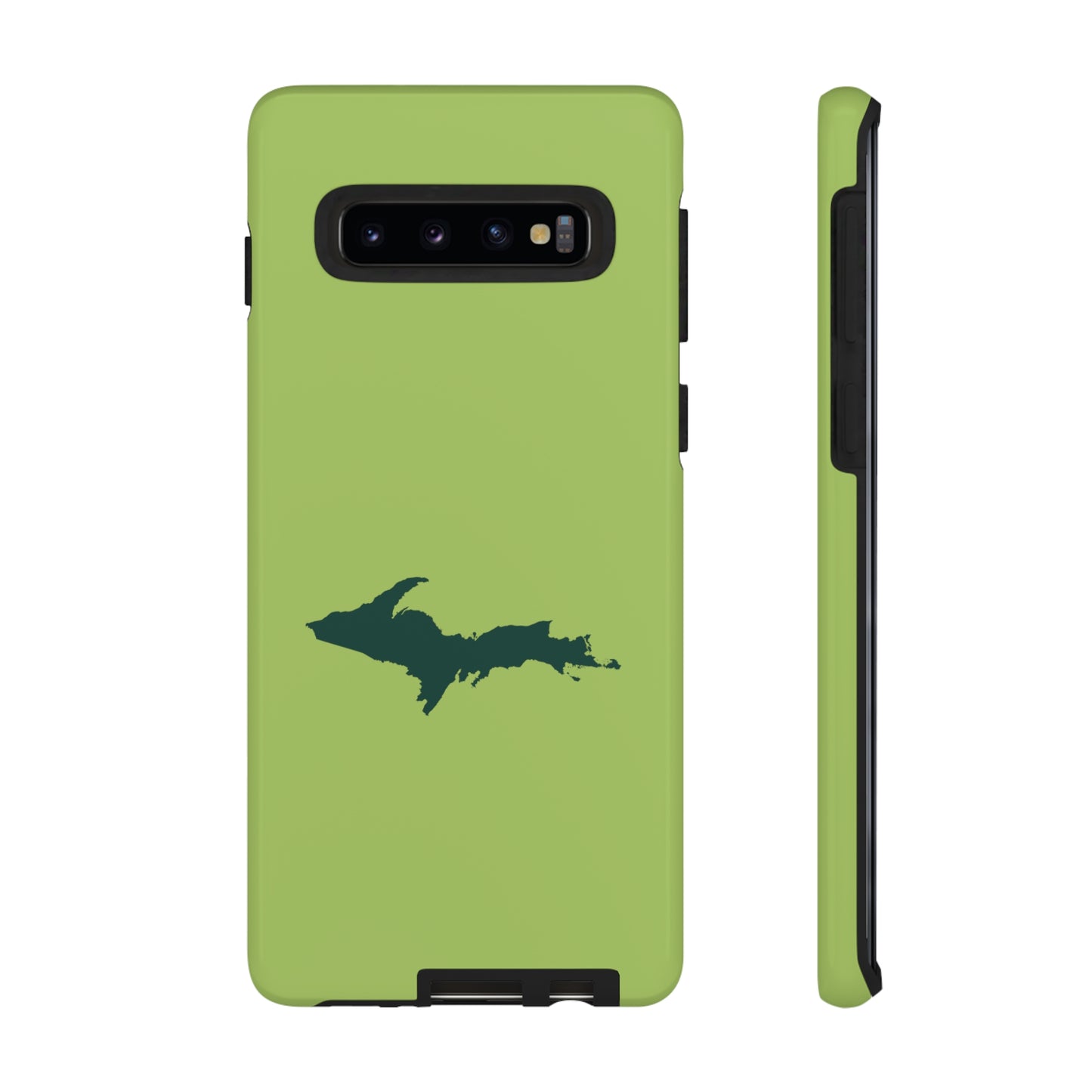 Michigan Upper Peninsula Tough Phone Case (Gooseberry Green w/ Green UP Outline) | Samsung & Pixel Android