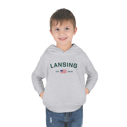 'Lansing EST 1848' Hoodie (w/USA Flag Outline) | Unisex Toddler