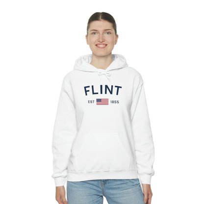 'Flint EST 1855' Hoodie (w/USA Flag Outline) | Unisex Standard