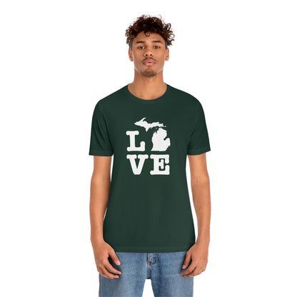 Michigan 'Love' T-Shirt (Typewriter Font) | Unisex Standard Fit