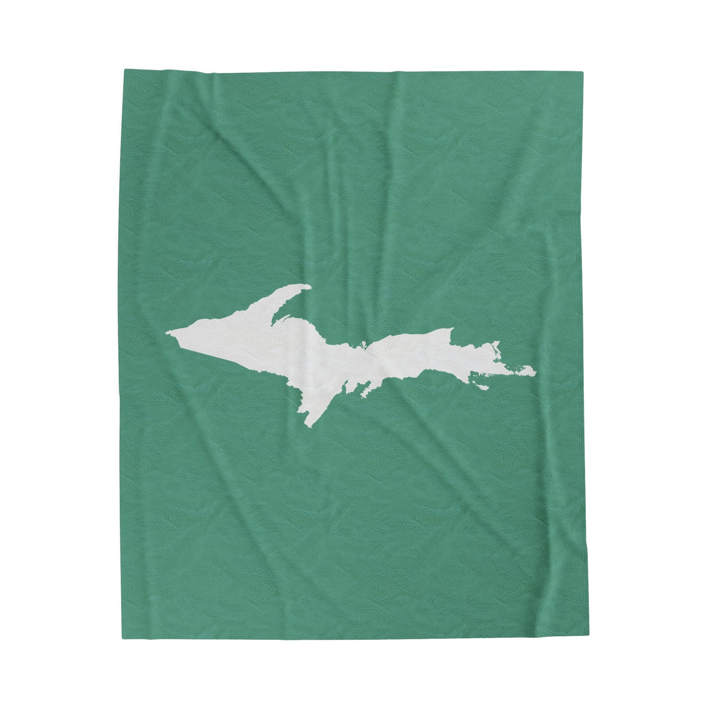 Michigan Upper Peninsula Plush Blanket (w/ UP Outline) | '64 Metallic Mint Green