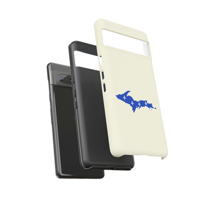 Michigan Upper Peninsula Tough Phone Case (Ivory Color w/ UP Quebec Flag Outline) | Samsung & Pixel Android