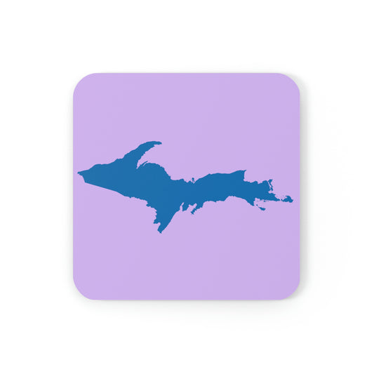 Michigan Upper Peninsula Coaster Set (Lavender w/ Azure UP Outline) | Corkwood - 4 pack