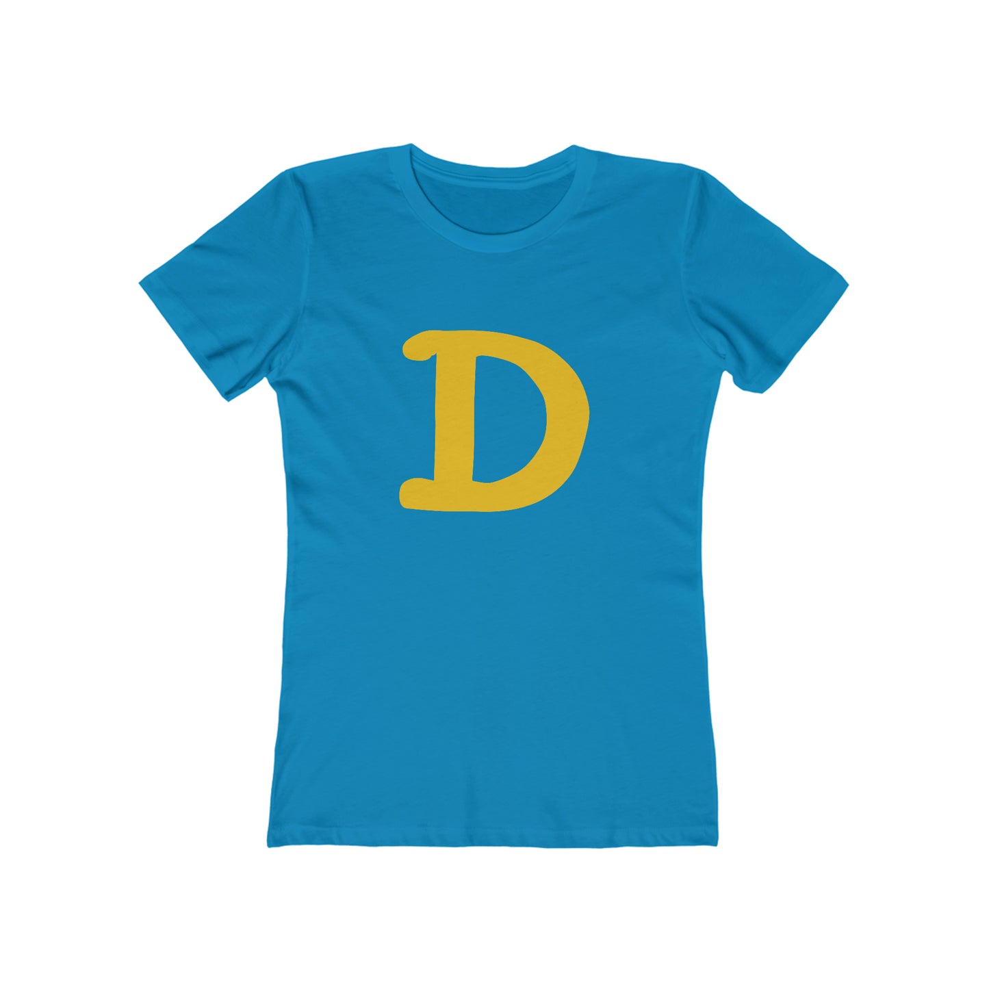 Detroit 'Old French D' T-Shirt (Gold Full Body Outline) | Women's Boyfriend Cut