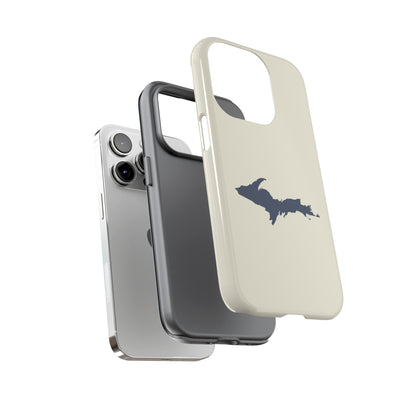 Michigan Upper Peninsula Tough Phone Case (Ivory w/ UP Outline) | Apple iPhone