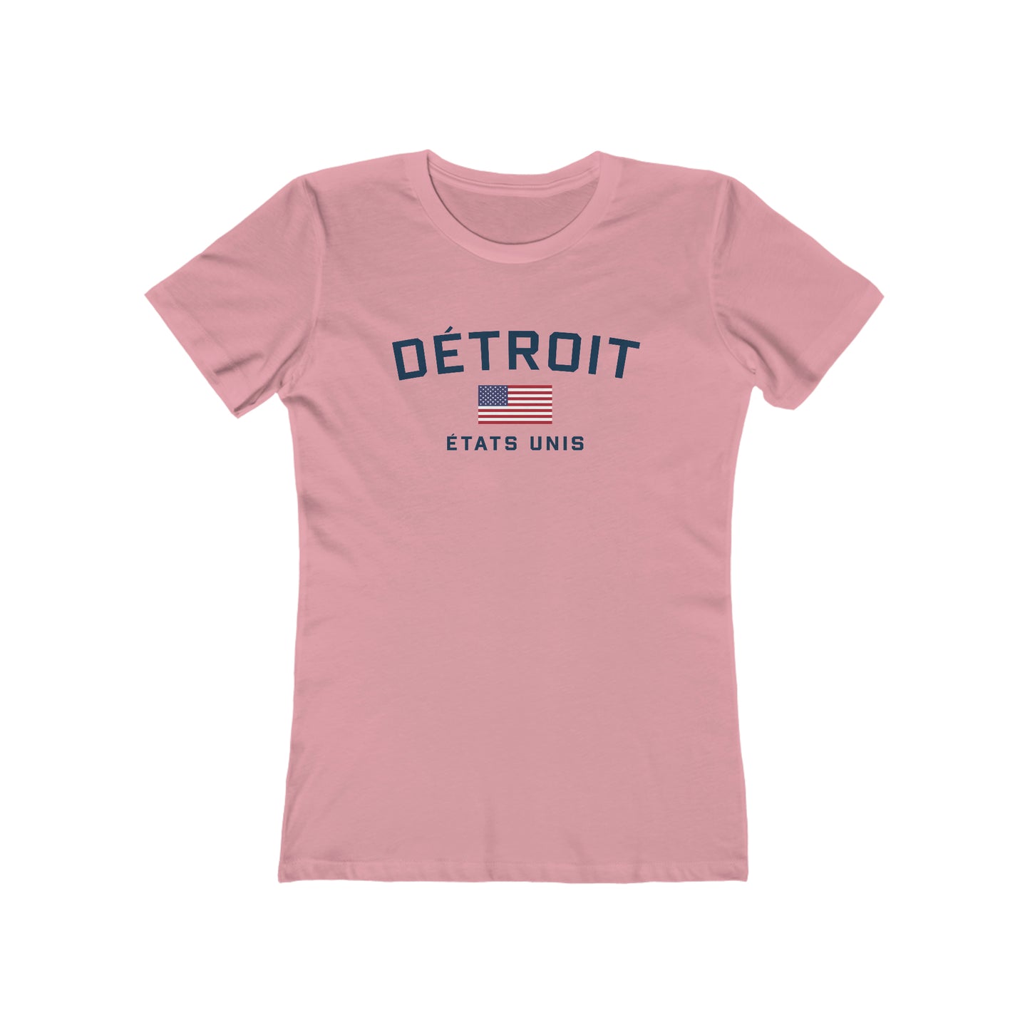 'Détroit États Unis' T-Shirt (w/USA Flag Outline) | Women's Boyfriend Cut