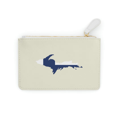 Michigan Upper Peninsula Mini Clutch Bag (Ivory Color w/ UP Finland Flag Outline)