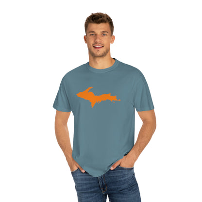 Michigan Upper Peninsula T-Shirt (w/ Orange UP Outline) | Unisex Garment-Dyed