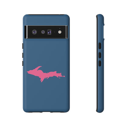 Michigan Upper Peninsula Tough Phone Case (Blueberry w/ Pink UP Outline) | Samsung & Pixel Android