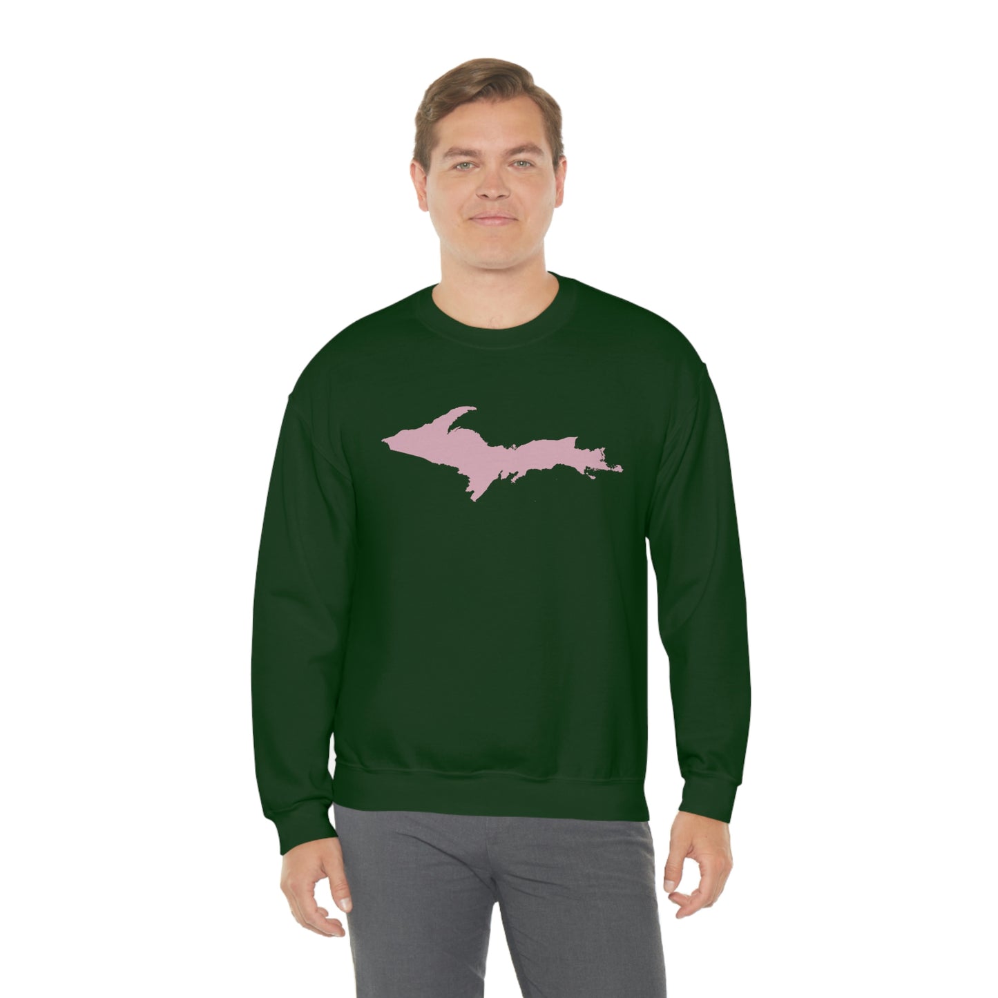 Michigan Upper Peninsula Sweatshirt (w/ Pink UP Outline) | Unisex Standard