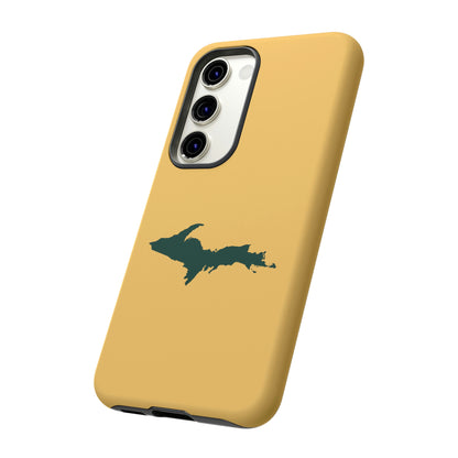 Michigan Upper Peninsula Tough Phone Case (Citrine w/ Green UP Outline) | Samsung & Pixel Android