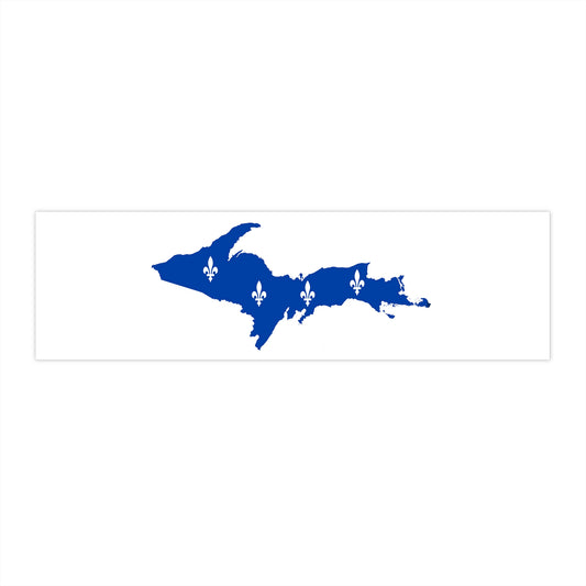 Michigan Upper Peninsula Bumper Stickers (w/ UP Quebec Flag Outline) | White Background