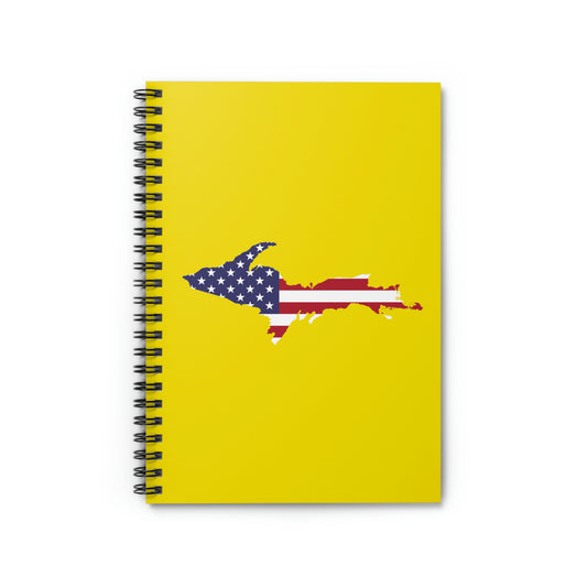 Michigan Upper Peninsula Spiral Notebook (w/ UP USA Flag Outline) | Gadsden Yellow