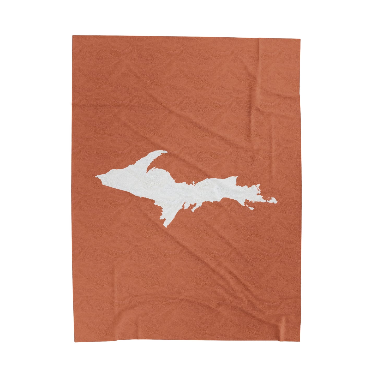 Michigan Upper Peninsula Plush Blanket (w/ UP Outline) | Copper Color