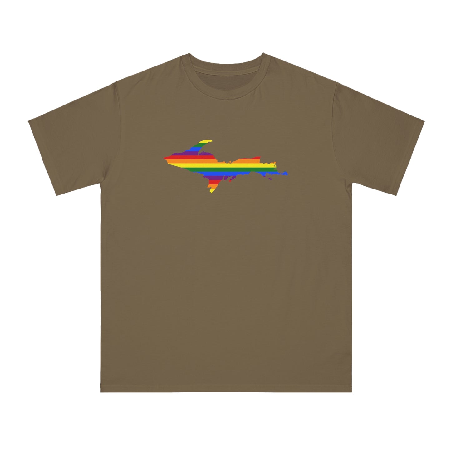 Michigan Upper Peninsula T-Shirt (w/ UP Pride Flag Outline) | Organic Unisex