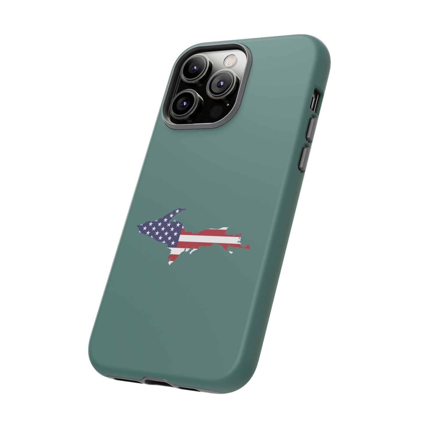 Michigan Upper Peninsula Tough Phone Case (Copper Green w/ UP USA Outline) | Apple iPhone