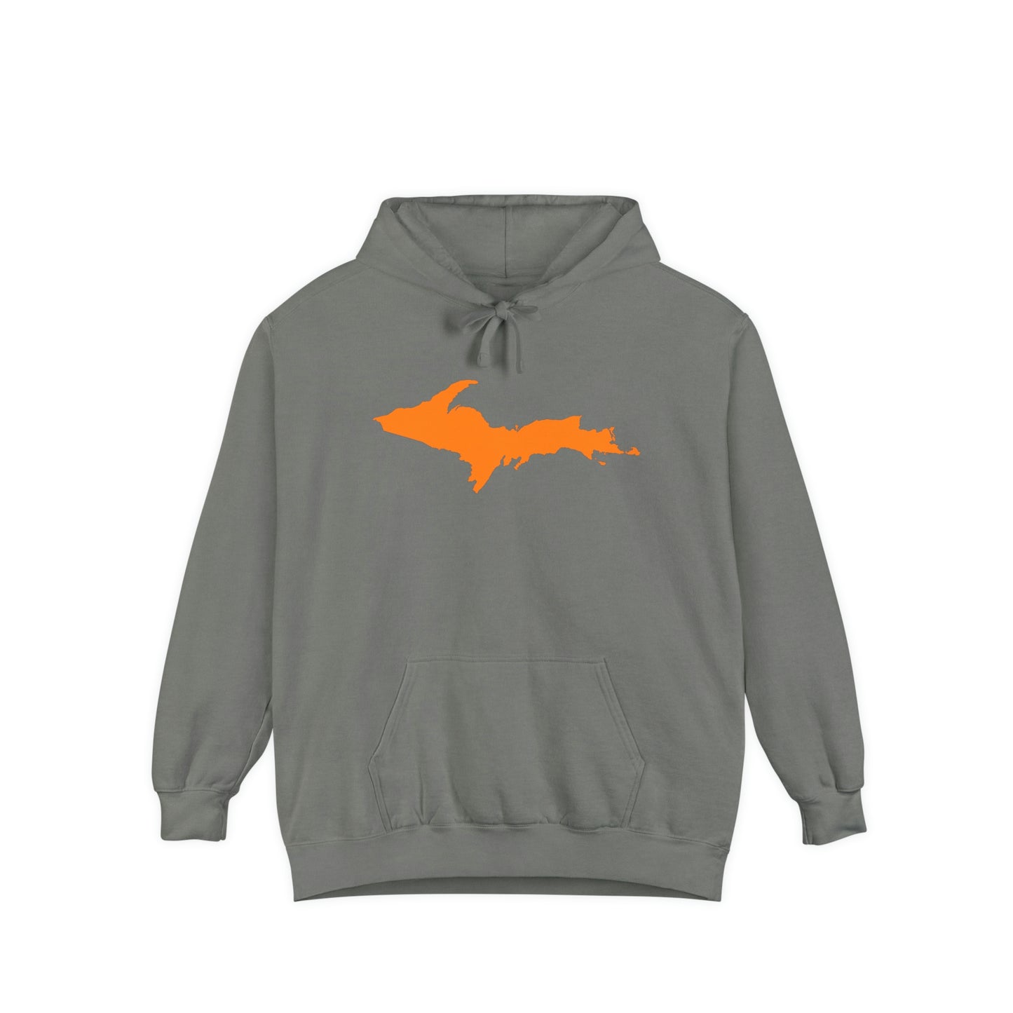 Michigan Upper Peninsula Hoodie (w/ Orange UP Outline) | Unisex Garment-Dyed