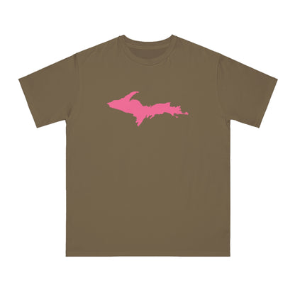 Michigan Upper Peninsula T-Shirt (w/ Pink UP Outline) | Organic Unisex