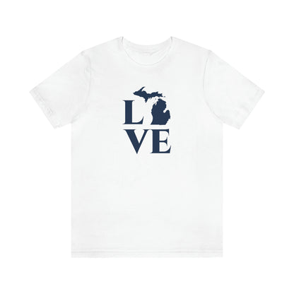 Michigan 'Love' T-Shirt (Roman Serif Font) | Unisex Standard Fit