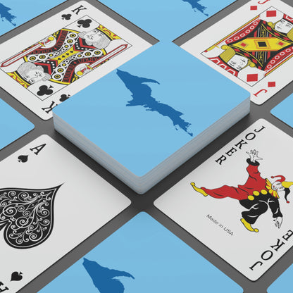 Michigan Upper Peninsula Poker Cards (DTW Blue w/ Azure UP Outline)