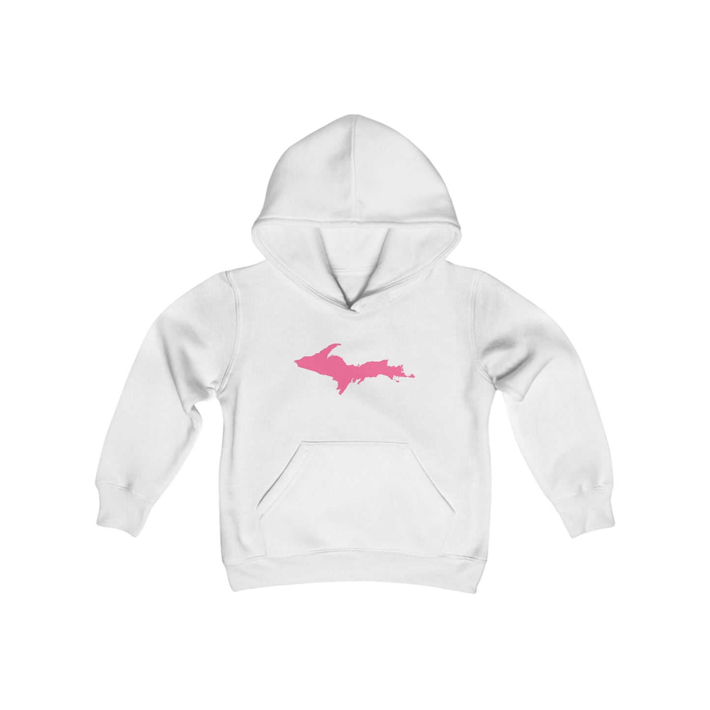 Michigan Upper Peninsula Hoodie (w/ Pink UP Outline)| Unisex Youth