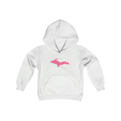 Michigan Upper Peninsula Hoodie (w/ Pink UP Outline)| Unisex Youth