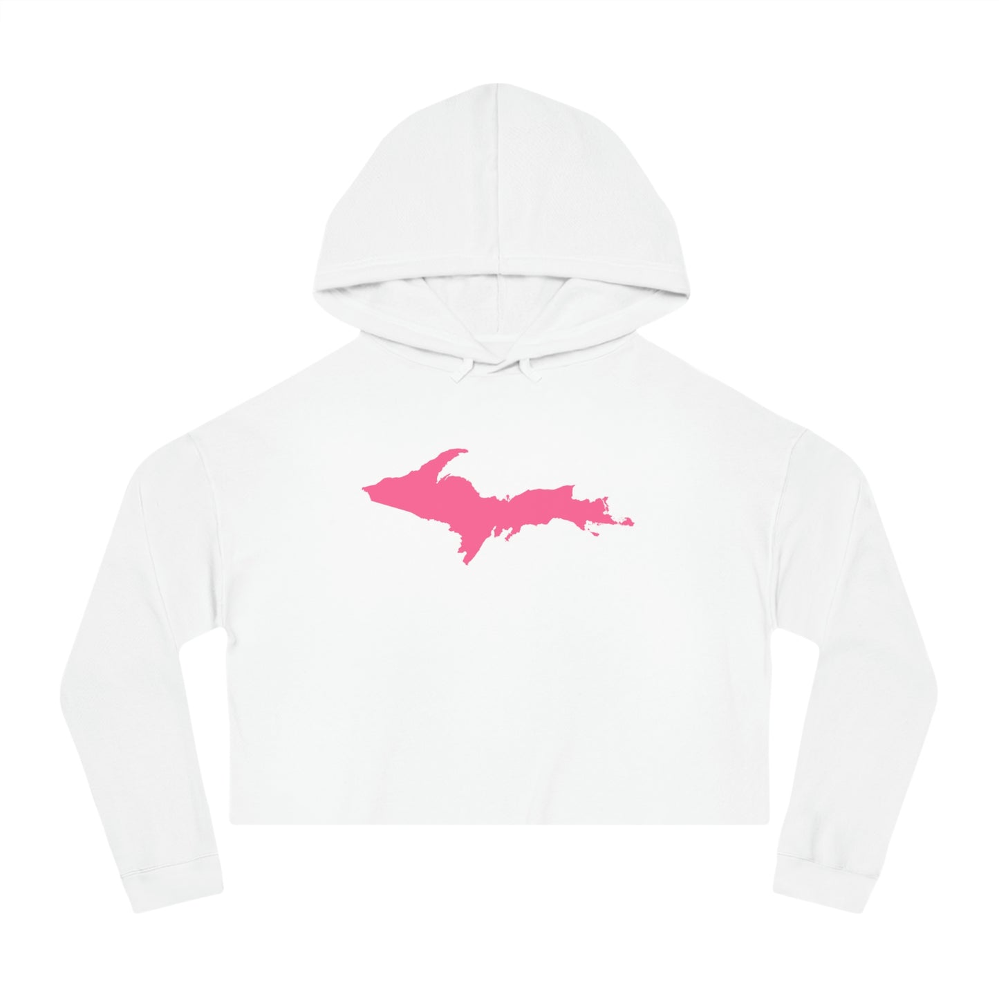 Michigan Upper Peninsula Hoodie (w/ Pink UP Outline) | Lightweight Cropped