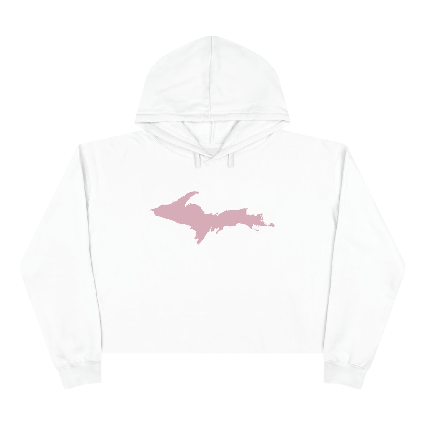 Michigan Upper Peninsula Cropped Hoodie (w/ Pink UP Outline)