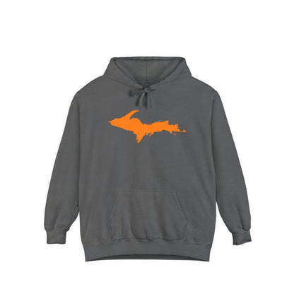 Michigan Upper Peninsula Hoodie (w/ Orange UP Outline) | Unisex Garment-Dyed