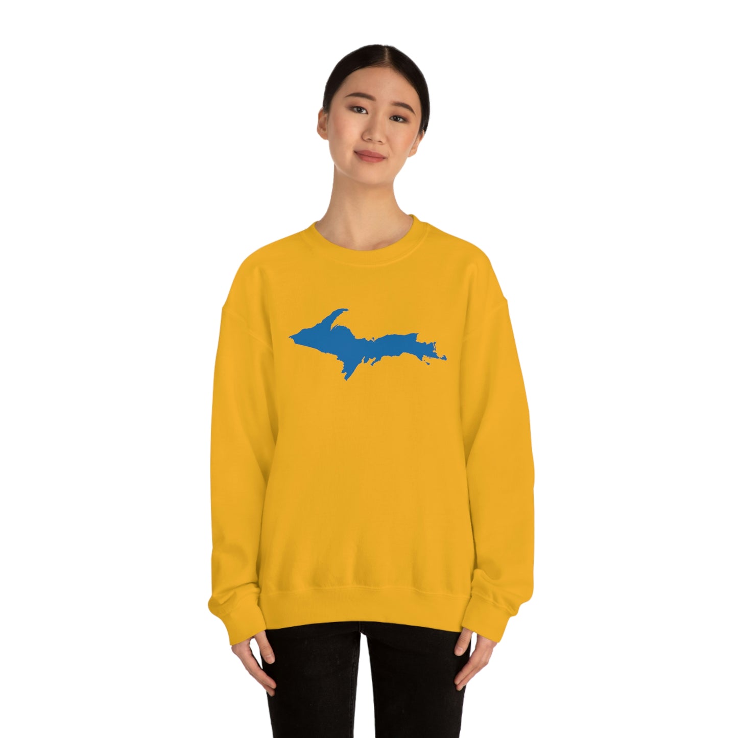 Michigan Upper Peninsula Sweatshirt (w/ Azure UP Outline) | Unisex Standard