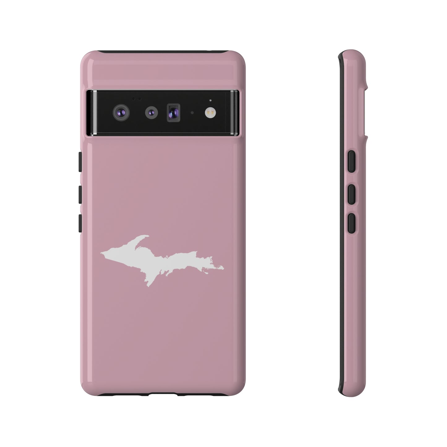 Michigan Upper Peninsula Tough Phone Case (Pink w/ White UP Outline) | Samsung & Pixel Android