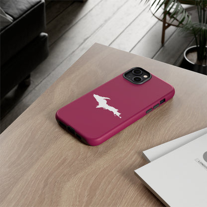 Michigan Upper Peninsula Tough Phone Case (Ruby Red w/ UP Outline) | Apple iPhone