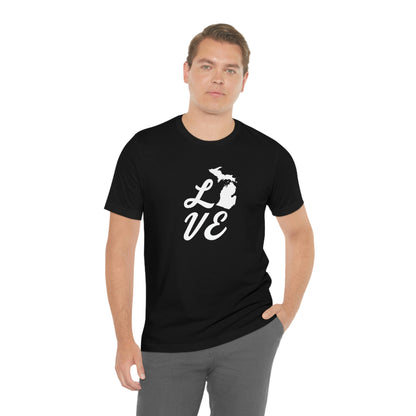 Michigan 'Love' T-Shirt (Retro Script Font) | Unisex Standard Fit