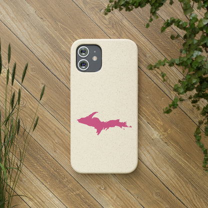 Michigan Upper Peninsula Biodegradable Phone Cases (w/ Pink UP Outline) | Apple iPhone