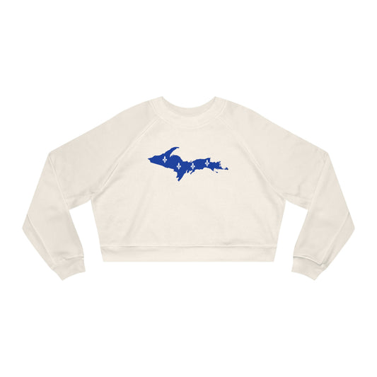 Michigan Upper Peninsula Sweatshirt (w/ UP Quebec Flag Outline) | Cropped Mid-Length