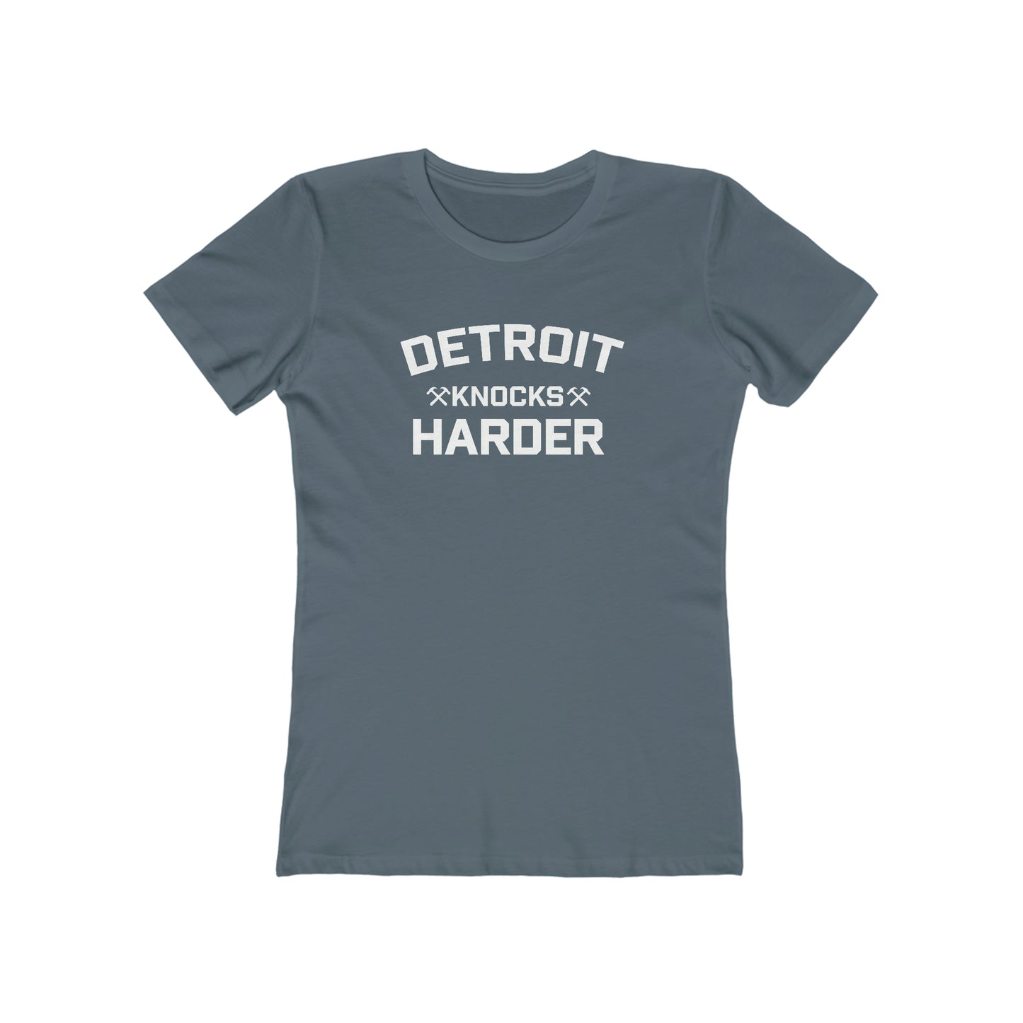 'Detroit Knocks Harder' T-Shirt | Women's Boyfriend Cut