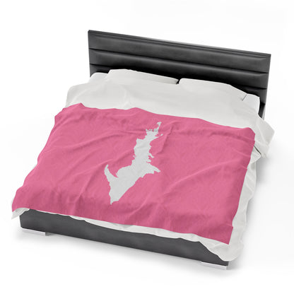 Michigan Upper Peninsula Plush Blanket (w/ UP Outline) | '67 Caddie Pink