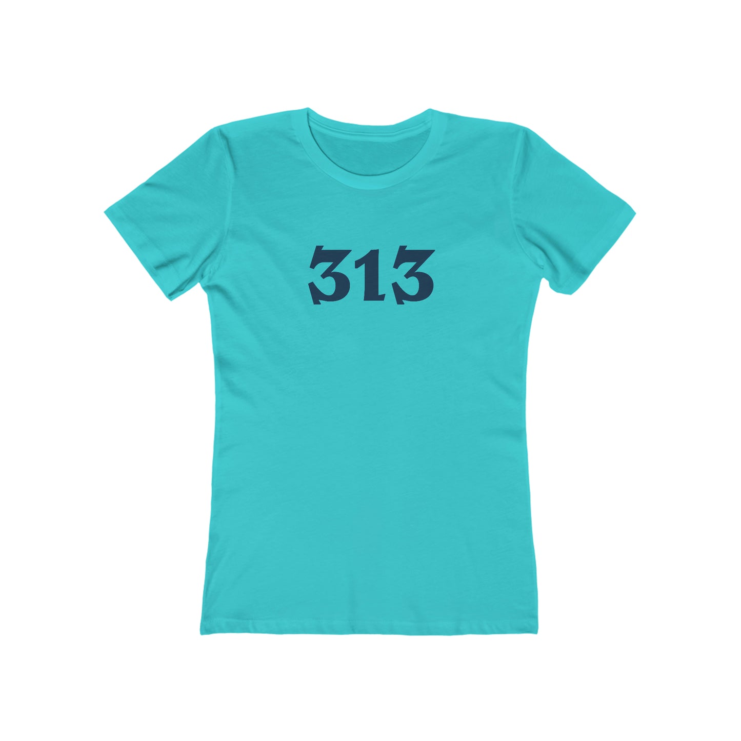 Detroit '313' T-Shirt (Angry Serif Font) | Women's Boyfriend Cut