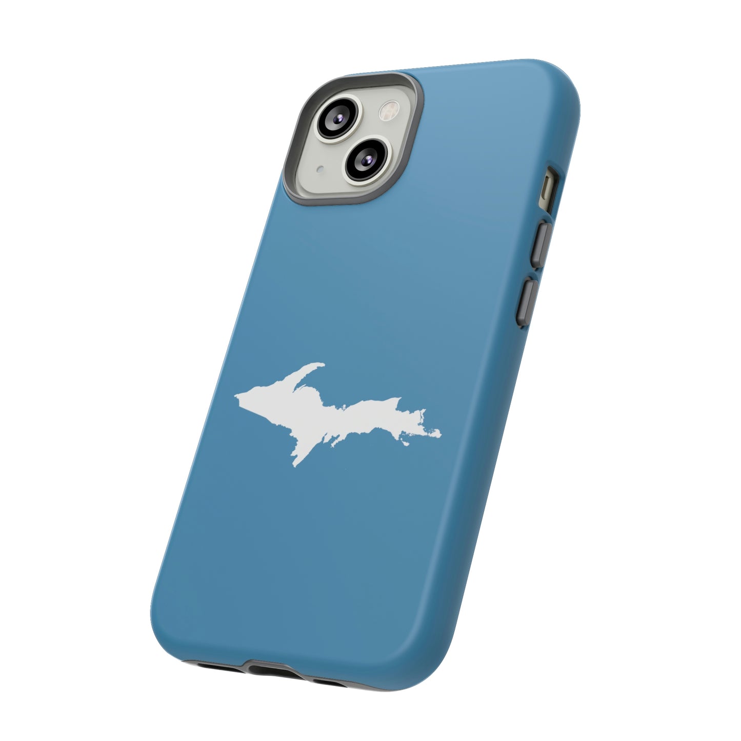 Michigan Upper Peninsula Tough Phone Case (Lake Michigan Blue w/ UP Outline) | Apple iPhone