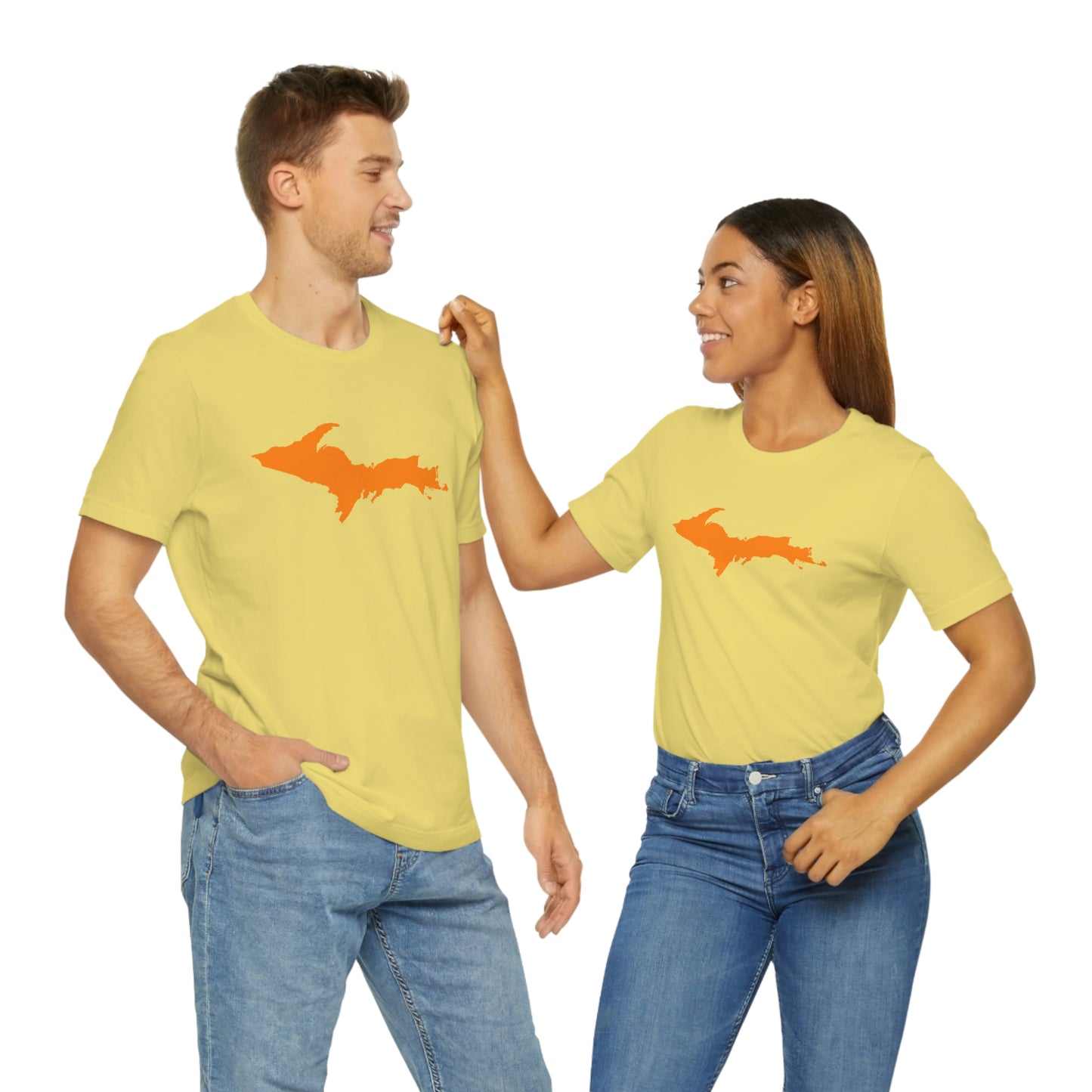 Michigan Upper Peninsula T-Shirt (w/ Orange UP Outline) | Unisex Standard Fit