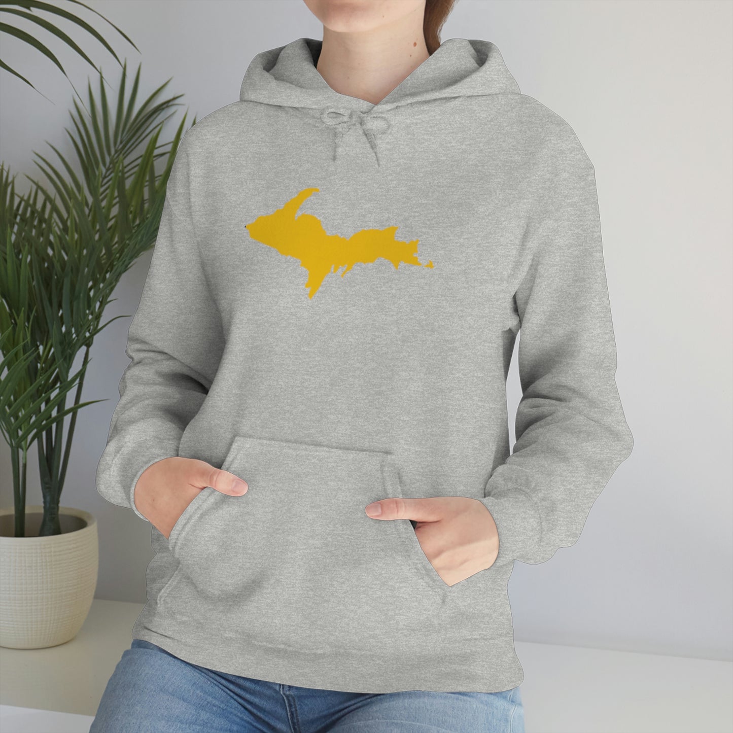 Michigan Upper Peninsula Hoodie (w/ Gold U.P. Outline) | Unisex Standard