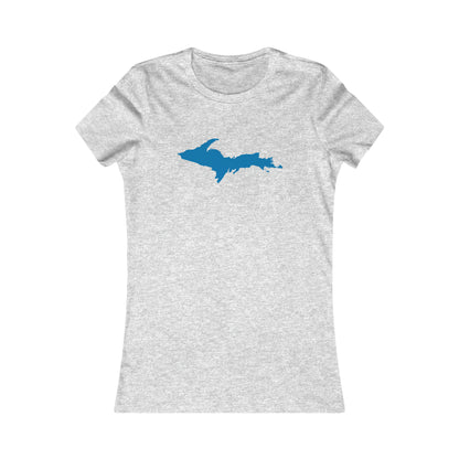 Michigan Upper Peninsula T-Shirt (w/ Azure UP Outline) | Women's Slim Fit