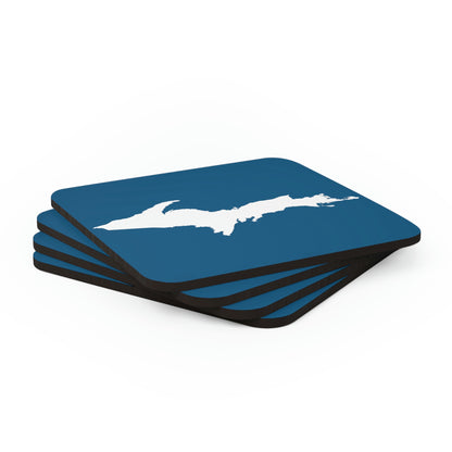 Michigan Upper Peninsula Coaster Set (Blueberry w/ UP Outline) | Corkwood - 4 pack