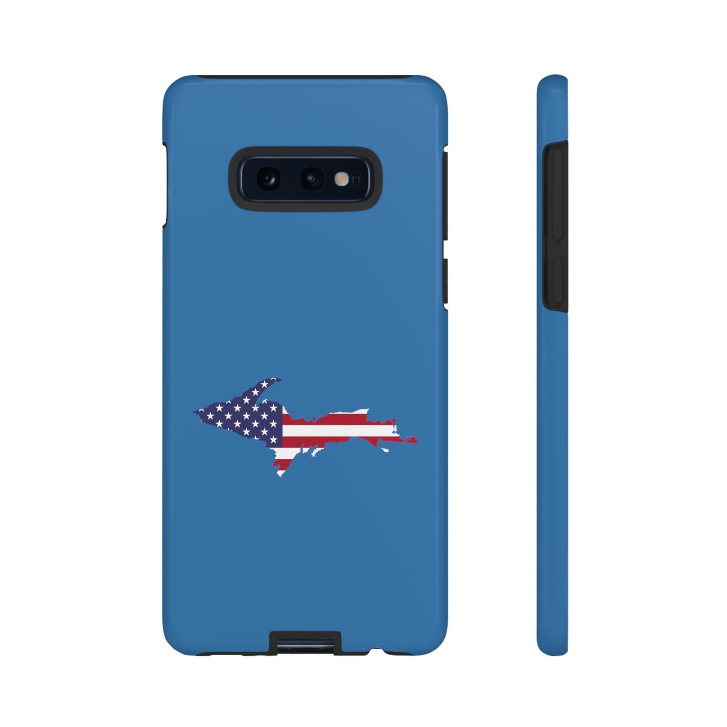 Michigan Upper Peninsula Tough Phone Case (Lake Superior Blue w/ UP USA Flag Outline) | Samsung & Pixel Android