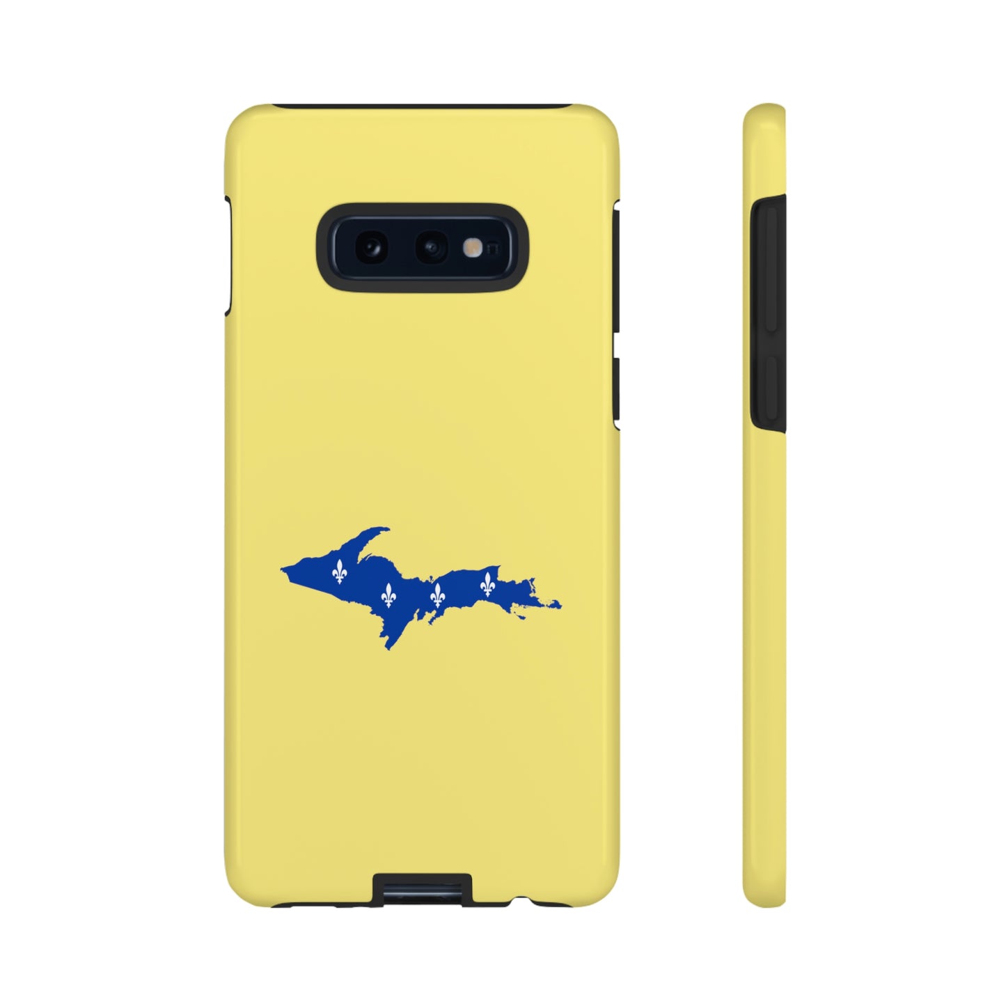 Michigan Upper Peninsula Tough Phone Case (Yellow Cherry Color w/ UP Quebec Flag Outline) | Samsung & Pixel Android