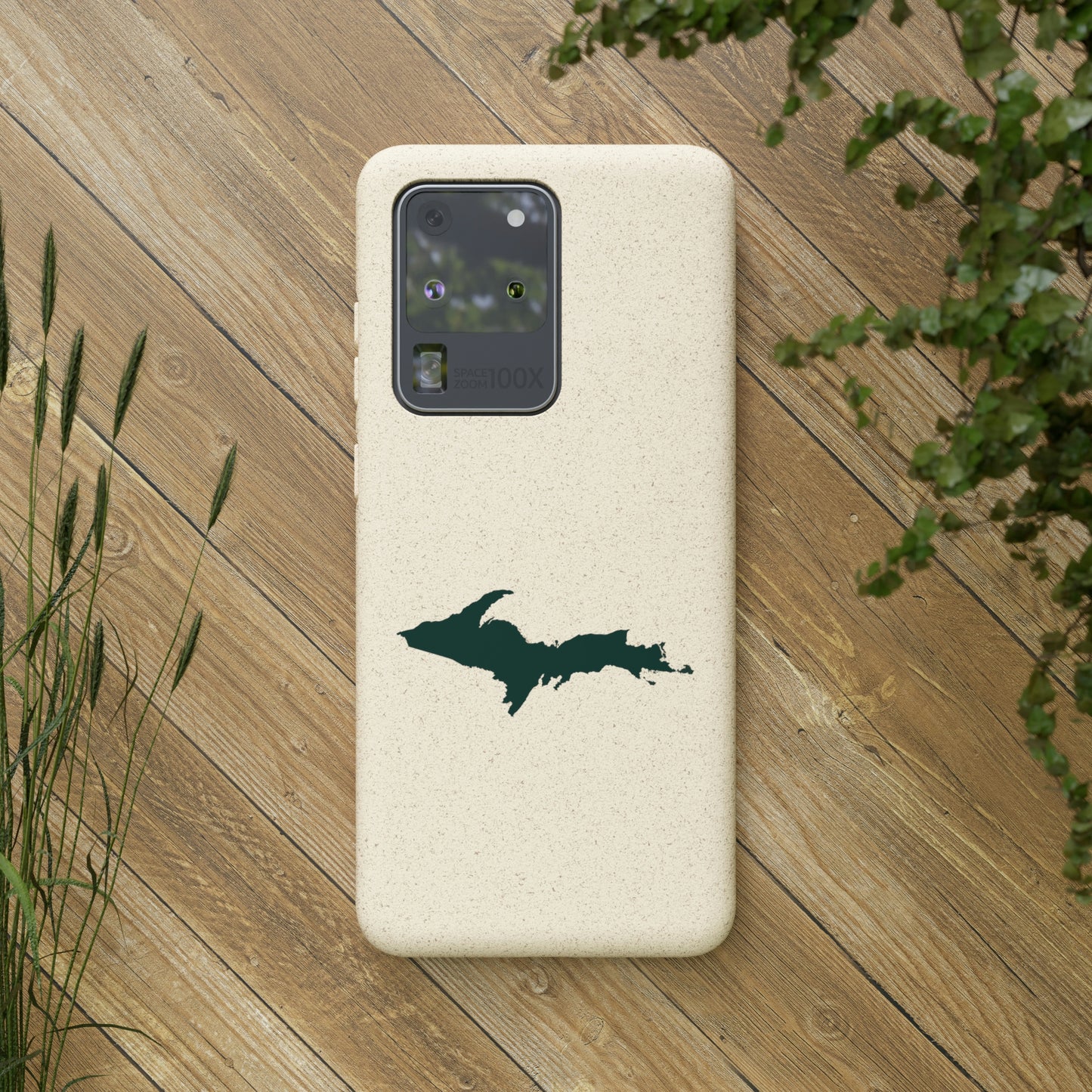 Michigan Upper Peninsula Biodegradable Phone Cases (w/ Green UP Outline) | Samsung Android